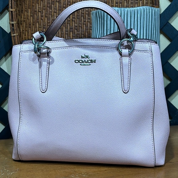 EUC Authentic Coach Pink Pebbled Leather Minetta Crossbody Tote - Picture 2 of 16